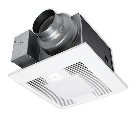 Picture of WhisperGreen Customizable Multi-Flow Bathroom Fan, pre-installed multi-speed 30 to 110 CFM & delay timer, with light, White