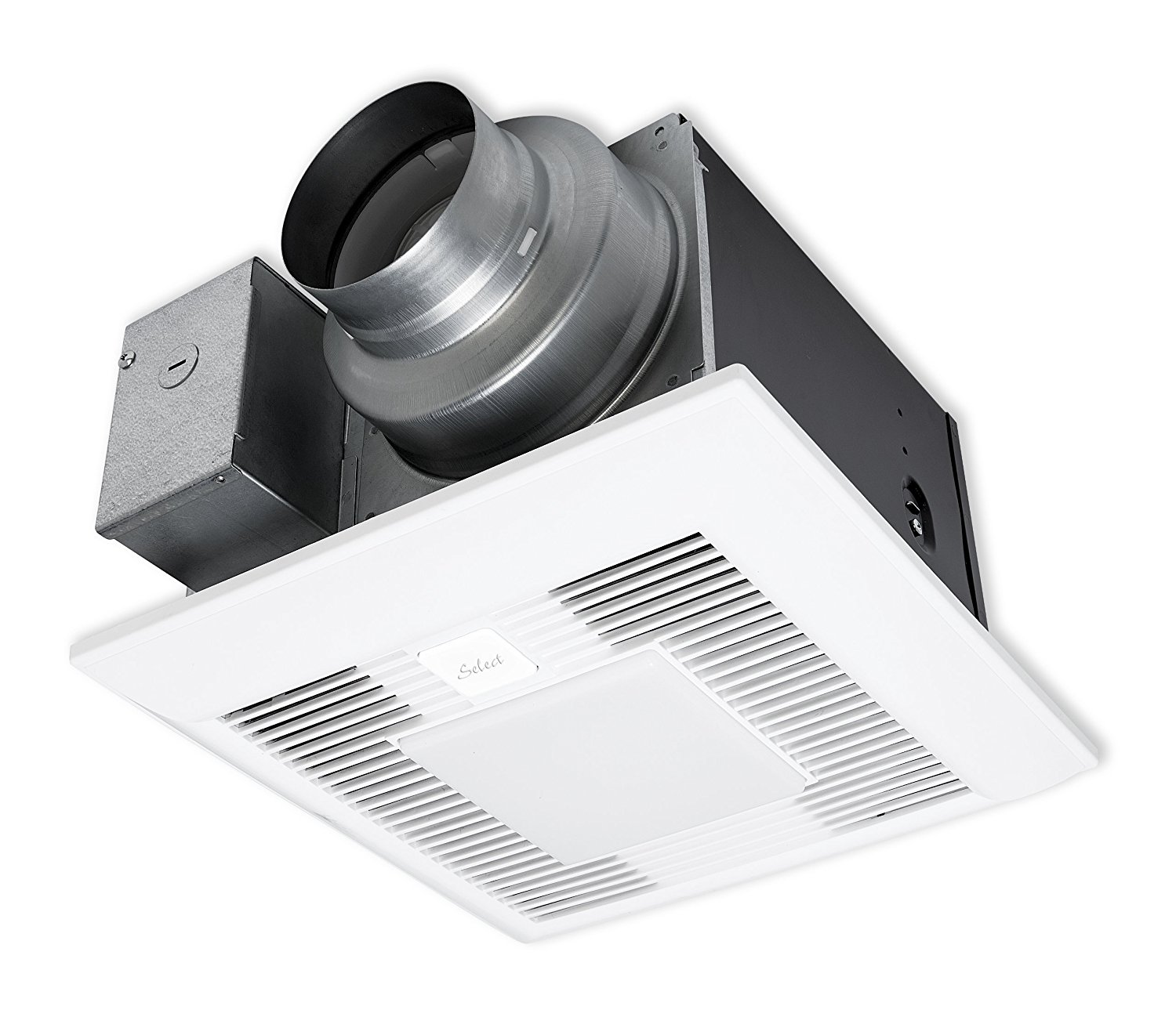 WhisperGreenSelect Customizable Multi-Speed Ventilation Fan/Light Combination (110-130-150), extremely Quiet, Long Lasting, Easy to Install, 6" opening, Code Compliant, Energy Star Certified, White