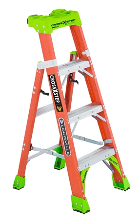 4-Foot Fiberglass Cross Step Ladder, Type IA, 300-Pound Load Capacity, FXS1504
