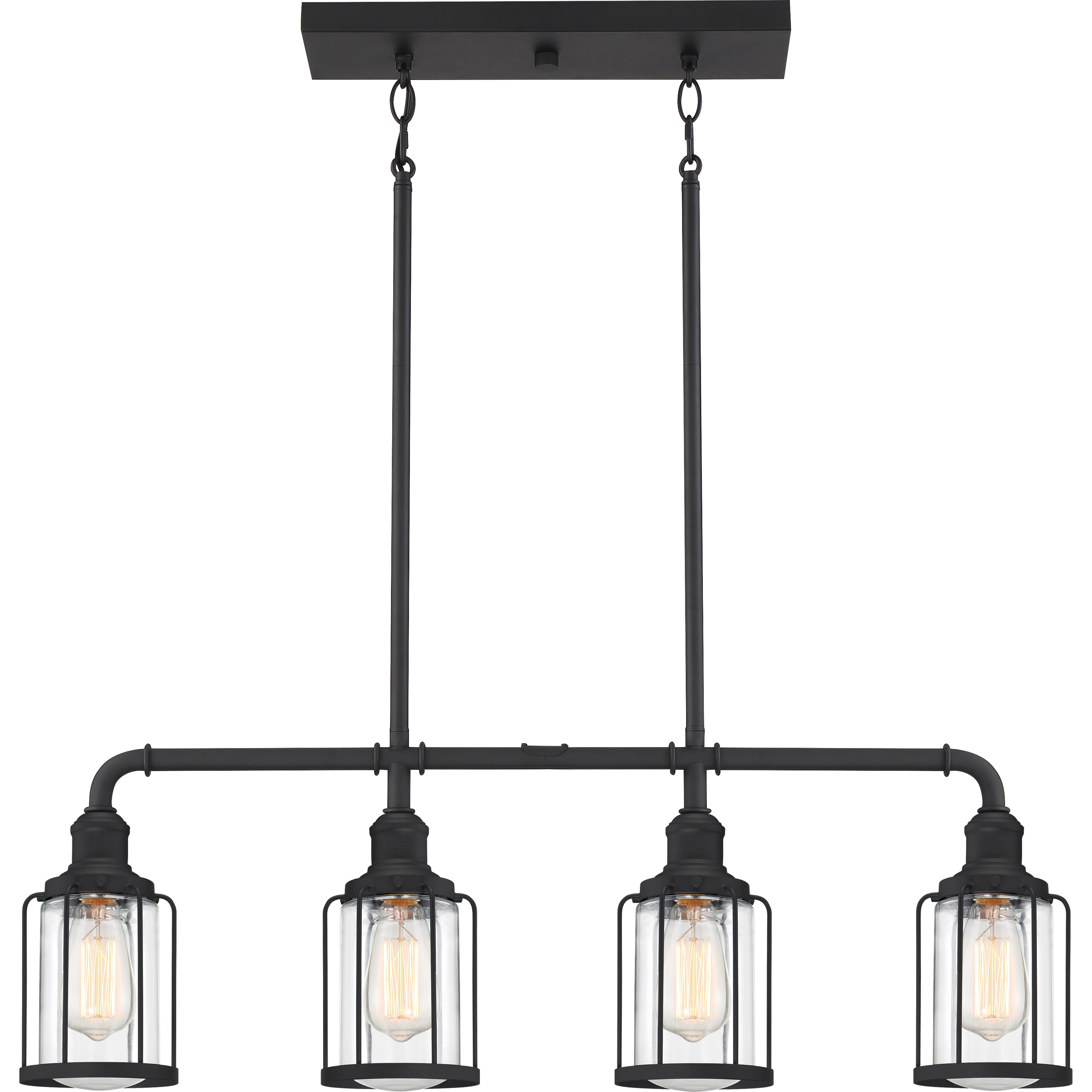 Picture of LUD434EK - Ludlow 4 Light 34 inch Earth Black Linear Chandelier Ceiling Light