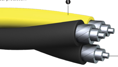 TRI403CPR2000C, 4/0-3 Triplex Aluminum 2000'