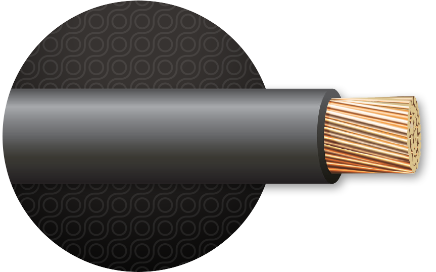 940101801497 - XHHW 1/0 Stranded Black Copper, 2500' Reel 