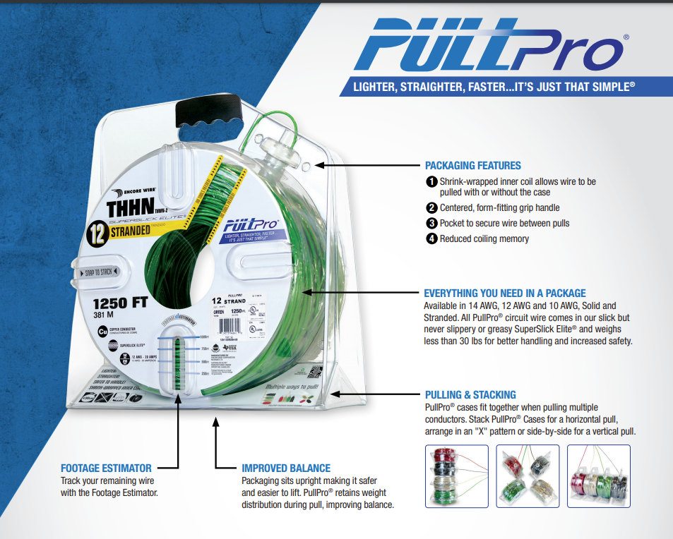 PULLPROTHHN14STRBK - THHN 14 Black Stranded, Pull Pro