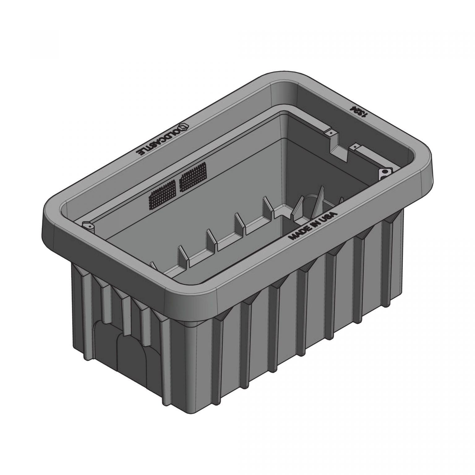13241471 -Duralite 1324-18 13"X24"X18" Box & Tier 15 Cover, Gray Assembly, Marking Plate Required
