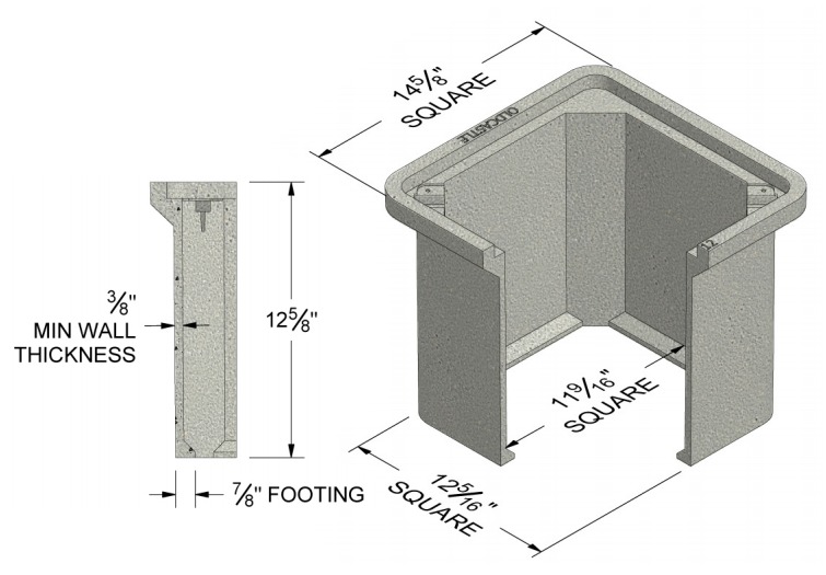 PHA121212HE002X000 - Oldcastle Polymer 1212, Handhole 12x12x12, tier 15