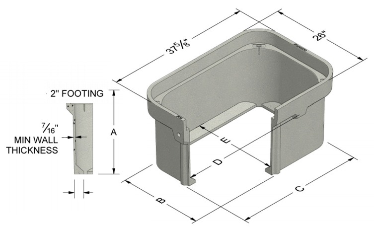 PHA243624HE002 -  Oldcastle Polymer 2436, Handhole 24x36x24, tier 15