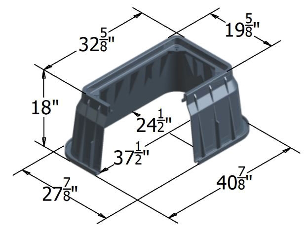 17301017 - 17"x30" Green "ELECTRIC" 18" Depth HDPE Handhole with Hex Bolt