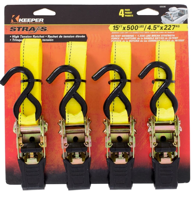TRU 05506 4PK 15' RATCHET TIEDOWN HAMPTON PRODUCTS-KEEPER