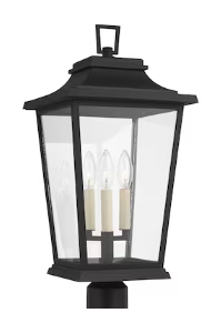 OL15407TXB - Warren 22.625-in H Textured Black Hardwired Incandescent Post Light