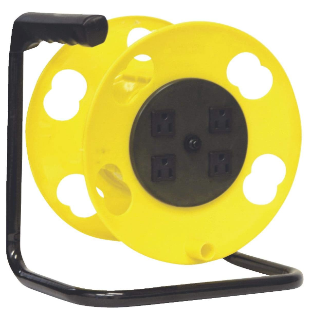 SL-2000PDQ - Bayco SL-2000PDQ 4 Plug Cord Reel, Yellow & Black