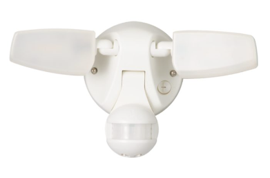 MST18VCW - Security Motion, Twin head floodlight, 180 degree PIR, White, 3000K, 4000K, 5000K, 1300 Lumens, 13W, 120V