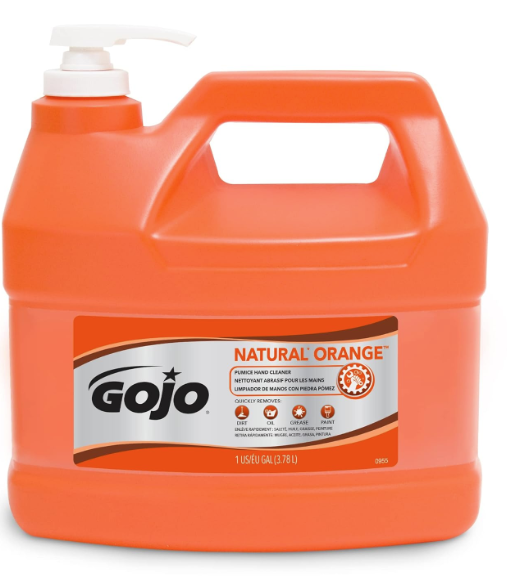 0955-02 - Gojo Natural Orange Pumice Hand Cleaner, 1 Gallon Quick Acting Lotion Hand Cleaner With Pumice Pump Bottle