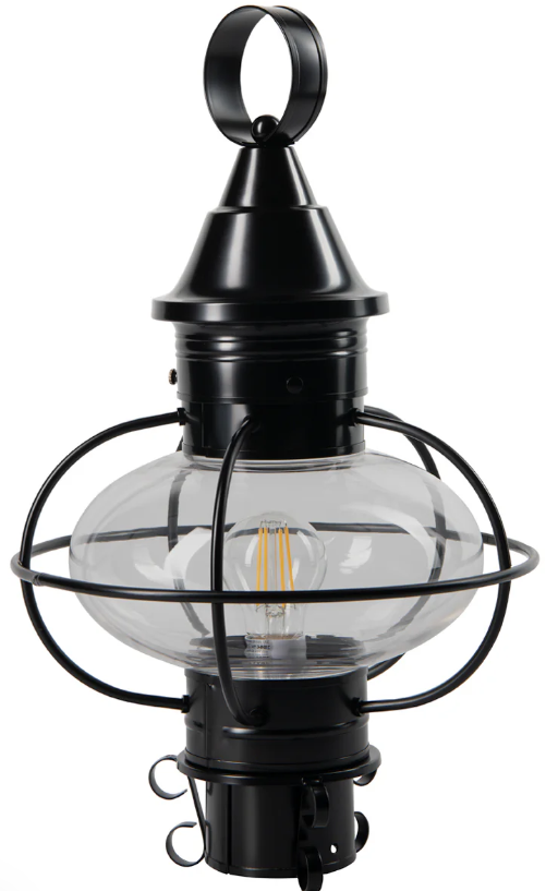 1711-BL-CL - American Onion 1 Light 18.63 inch Black Outdoor Post Lantern, Medium