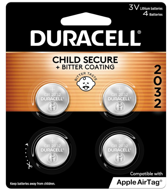 DURDL2032B4PK - Duracell 2032 3V Lithium Battery 4 per pack