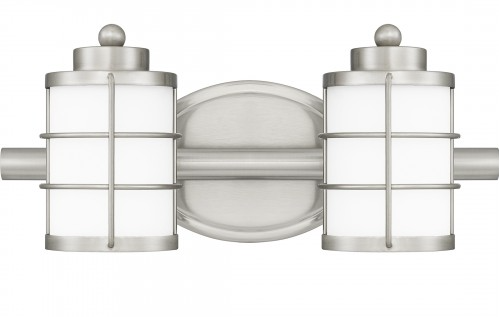 HZT8615BN - Quoizel HZT8615BN Hazlett Contemporary Brushed Nickel 2-Light Vanity Lighting Fixture