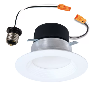 LT4069FS1EWH - Halo Recessed LT4069FS1EWH 4" LED Retrofit Module with Baffle, 600 Lumens, 90 CRI, 2700K, 3000K, 3500K, 4000K, 5000K Selectable CCT, 120V 60Hz, LE & TE Phase Cut 10% Dimming, Matte White
