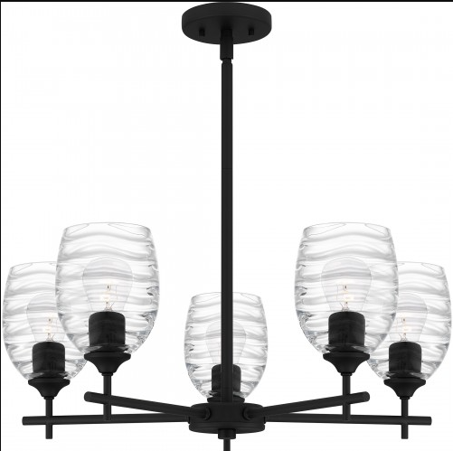 LCY5025MBK - Lucy 5 Light 25 inch Matte Black Chandelier Ceiling Light