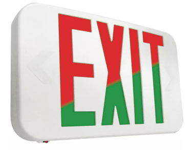 APX7RG - All-Pro Emergency Apx7Rg Exit Sign, Selectable Red / Green, Led, 120/277 Vac, Exit Legend