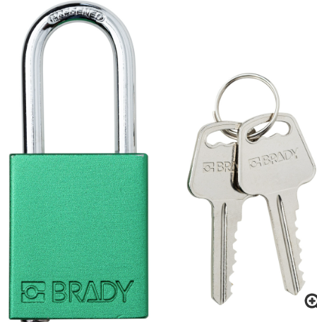SDAL-GRN-38ST-KD - Aluminum Safety Lockout Padlock - Keyed Different, Green, Steel Shackle