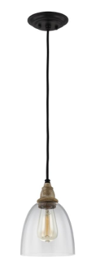 P1394DFW/DWZ - Generation Lighting, Mini-Pendant, Driftwood Dark Weathered Zinc