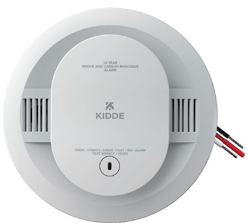 Kidde FireX CUAC10YFEX-V 10-Year Hardwired Combination Smoke and Carbon Monoxide Detector with Interconnected Alarm LED Lights and Voice Alerts