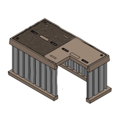 HIGHLINE CVG306038H70230100 VAULT POLY/CONC RING & LID ASSY 30X60X38 FRP BOX TIER 15/22,500LBS W/PULL EYE HRDWR & "ELECTRIC LOGO" PREVIOUSLY "CVA306038HEIK" ***** 714 LBS *** *** Special Handling Required ***