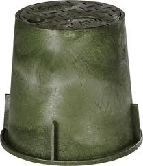 PENCELL PE6AHDH005P3 7-3/8" X 10" X 9" TALL ROUND HDPE HANDHOLE FLOWERPOT ASSY WITH "ELECTRIC" LOGO CVR & 1 HEX BOLT